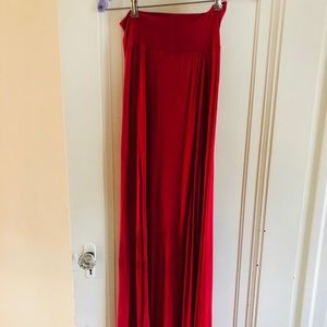 Red Maxi Skirt